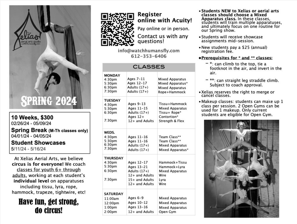 Registration Guide Xelias Aerial Arts Studio l Minneapolis
